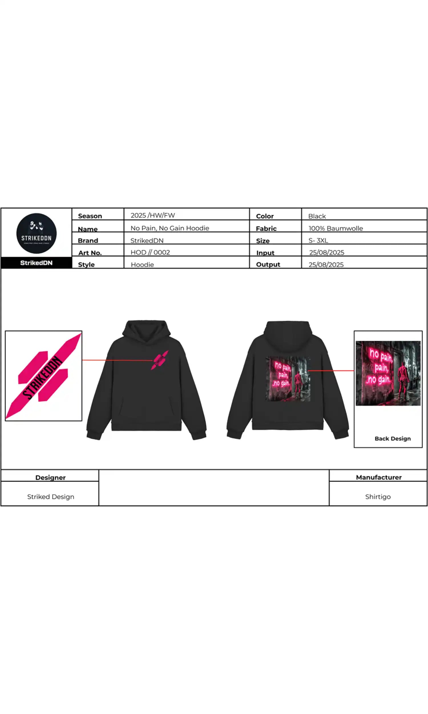 No Pain, No Gain Hoodie  - Hoodie